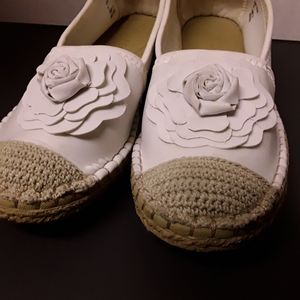 Taryn Rose Quincey Espadrille Wedge Shoes White